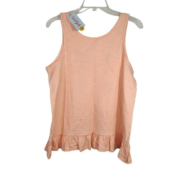 Lot of 3 Cat and Jack White Peach Gray Peplum Tank Top Girls XL 14 16 PLUS NEW - Picture 5 of 9